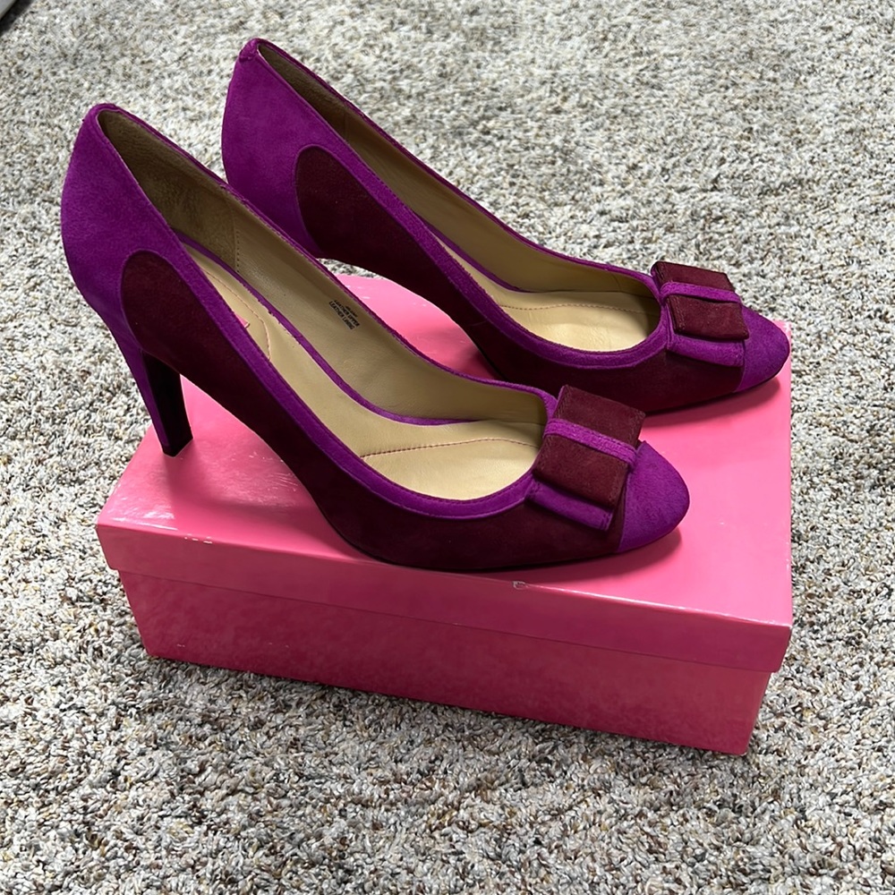 NIB Isaac Mizrahi “Leah” dark red suede heels/pumps womens size 11